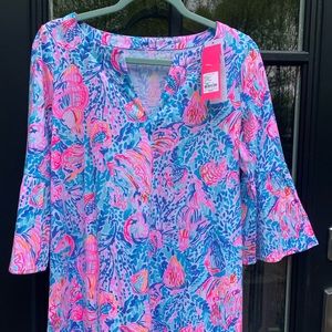 Lilly Pulitzer Vibrant Pink and Blue Dress EUC